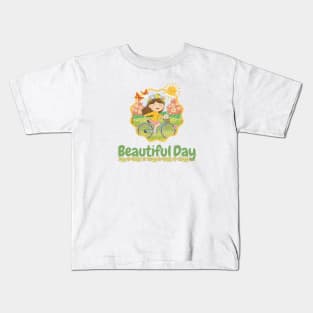 Beautiful Day with spring outfit Kids T-Shirt